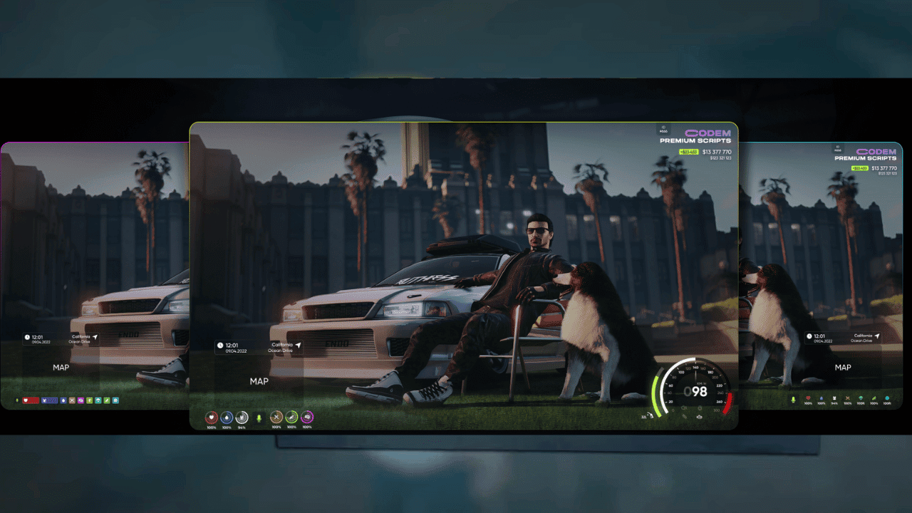 FiveM QBCore HUD - Streamline Your QB Gameplay with an Advanced HUD Interface